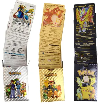 11-110pcs Pokemon Flash Rainbow Cards Gold Silver Shiny Vmax GX EX