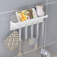 6 Hooks Wall Rack Shelf Modern Clothes Storage Rack Hook Towel Coat Hanger Key Chain Shelf Storage Carbon Steel Black