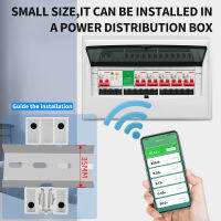 Peacefair ราง Din Wifi บลูทูธพลังงานมิเตอร์ไฟฟ้าเครื่องมือการใช้ไฟฟ้า Wattmeter 220V Kwh อัจฉริยะ Amperemeter