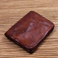 2021 Genuine Leather Wallet For Men Male Vintage Cowhide Short Bifold Mens Purse Card Holder With Zipper Coin Pocket Money Bag
