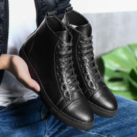 Breathable Mens Casual Shoes High Quality Leather Male Ankle Boots Hip-hop Men Moccasins Shoes Waterproof Man Motorcycle Boots