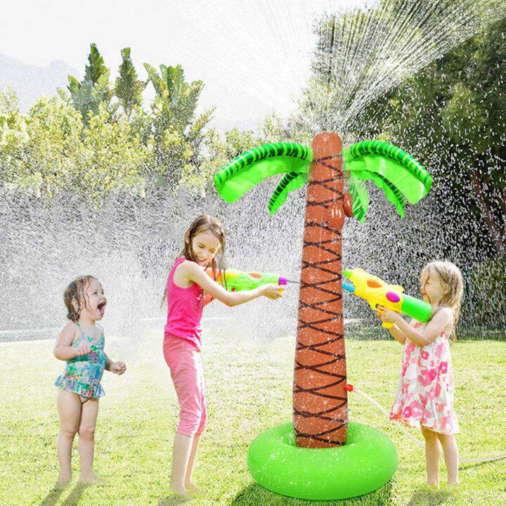 Water Sprinkler Toy Inflatable Coconut Tree Sprinkle Splash Toy for