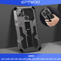 EPTWOO สำหรับ OPPO A57 A17 A17K A16 A16S A94 A54 A96 A76 A16K A74 A95 A15S A15 A93 A73 A77 A77S A53 2020 A92 A31 A1K A9 A5 2020 A12 A5S A7 A12E A3S A5 F11 PRO เคสโทรศัพท์แม่เหล็ก TPU + PC Hybrid ระดับทหารเคสกันกระแทกกันกระแทกฝาหลัง XFZS-01