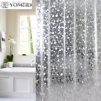 【CW】✿  Plastic 3d Shower Curtain Transparent Anti Mildew Translucent With 12 Hooks