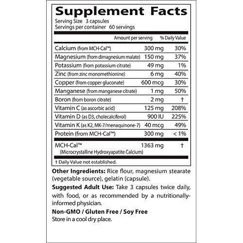 Bone Calcium Supplements for Scoliosis with Vitamin D3, K2, MK7