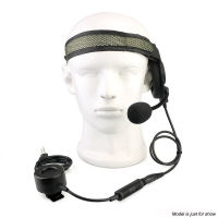 Retevis Eh060k K Head Double Needle Unilateral Large Round Waterproof Ptt Headset Green C9069a