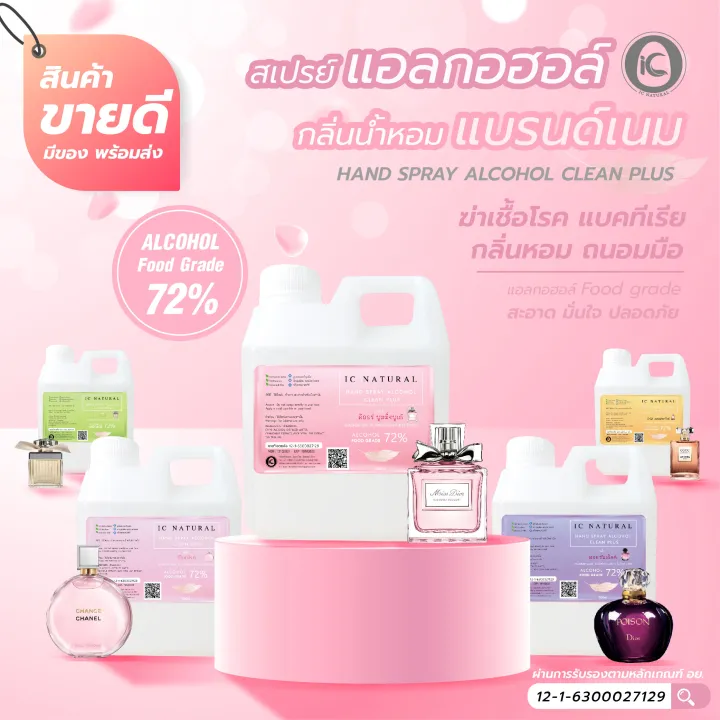💦HAND SPRAY ALCOHOL CLEAN PLUS 💦แอลกอฮอล์กลิ่นน้ำหอมแบรนด์เนม72 หอม