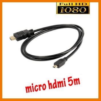 HOT!!ลดราคา Micro HDMI male to HDMI male 5M ##ที่ชาร์จ แท็บเล็ต ไร้สาย เสียง หูฟัง เคส Airpodss ลำโพง Wireless Bluetooth โทรศัพท์ USB ปลั๊ก เมาท์ HDMI สายคอมพิวเตอร์