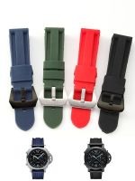 Natural Waterproof Rubber Mens Watch Strap for Panerai Pam441 359 111 Series Fillister Pure Color Silicone 24mm Watchband