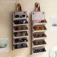 ✑﹉ 2/3/4/5/6 Grids Sunglasses Organizer Travel Organizers Accessories Storage Box for Glasses Portable FoldableWall Hanging Case