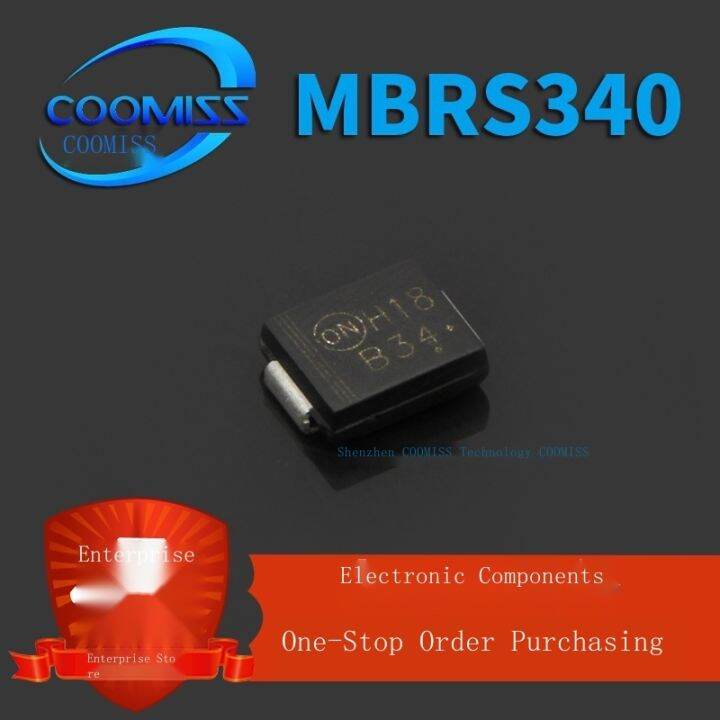 Schottky Diode MBRS340T3G การพิมพ์สกรีน B34 3A 40V SMC SMD Diode