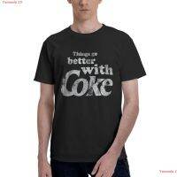 Yameela 10 โคคา โคลา Fashion เสื้อยืดลายน่ารัก Coca-Cola Better With Coke Vintage Graphic T-Shirt Tshirt Men เสื้อยืดผู้