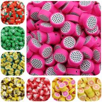 【CW】✲  30pcs Fruit Beads Polymer Clay Mixed Color Spacer Jewelry Making Scrapbooking Sewing