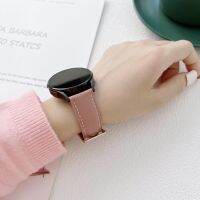 ✘❅☽ Leather Strap for Samsung Galaxy Watch 4 44mm 40mm Rose Gold Buckle Leather Band for Samsung Galaxy Watch 4 46mm 42mm