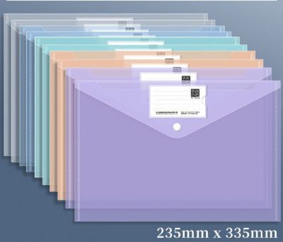 10pcs A4 Transparent Plastic File Folders Waterproof File Bag Filing Storage Bag Student Organizer Information Pocket Stationery
