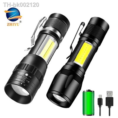 ❖✘✈ Mini Rechargeable LED Flashlight Small Portable Long Range Torch Pen Clip Strong Light Outdoor Household Camping Hunting Lantern