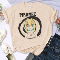 Pikamee เสื้อยืดผู้หญิง Streetwear เสื้อเชิ้ต Anime เสื้อสไตล์อานิเมะหญิง