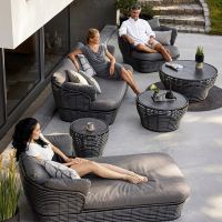 Exclusive customization Outdoor rattan sofa sunscreen waterproof courtyard terrace balcony garden rattan chair outdoor open-air leisure rattan sofa