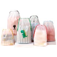 Transparent Cosmetic Bag Travel Waterproof Women Makeup Portable Bath Drawstring Toiletries Wash Beauty Kit Cartoon Storage Bag