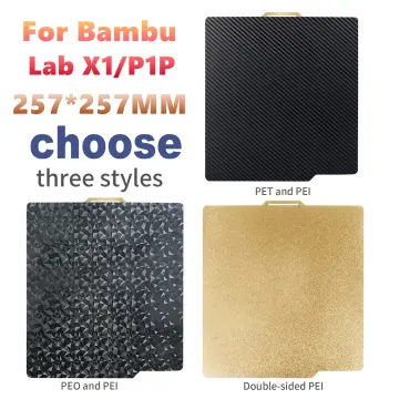 for Bambu Lab x1 Build Plate PEI PEO Sheet 257x257mm Bed Upgrade Texture  Spring Steel for Lab P1P 3D Printer