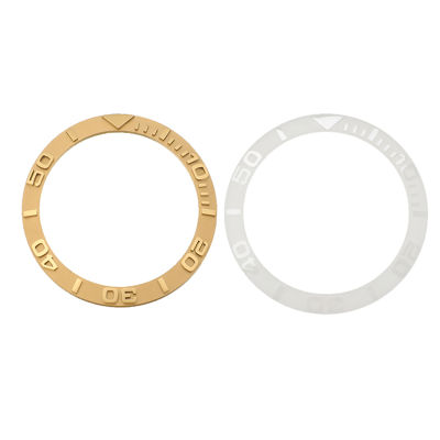 แหวนเซรามิกสีขาวทองขนาด38มม. เปลี่ยนชิ้นส่วนอะไหล่นาฬิกาสำหรับนาฬิกาผู้ชาย