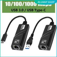 ร้าน GYHTEP คอมพิวเตอร์ความเร็วสูงแบบมีสาย Type-C เพื่อ RJ45การ์ดเน็ตเวิร์ก USB 3.0ไปยังอะแดปเตอร์อีเทอร์เน็ต Gigabit