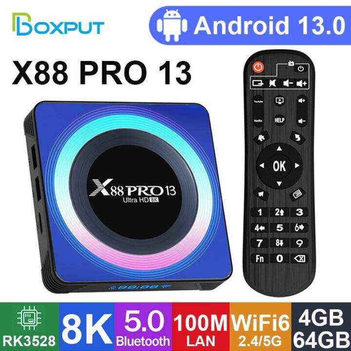 Boxput X88 Pro 13 Smart TV Box Android13.0 Rockchip RK3528 Quad-Core 4GB  64GB 8K Video Decoding 2.4G 5G WiFi6 BT5.0 Set Top Box JeffreyMar.