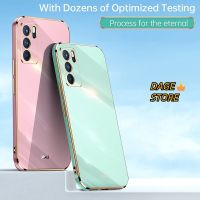 Casing for Oppo A16 Solid Color Straight Edge 6D Plating Phone Case Soft Cover
