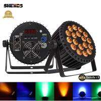 SHEHDS 18x12วัตต์ RGBW LED Flat Par Light ไฟเวที ชุดไฟสปอตไลท์ Aluminum Alloy 4in1 DMX512 Effect Lighting การควบคุมเสียง for DJ Discos Party Stage Wedding Concert Theater