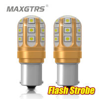 2x Strobe Flash P21W S25 1156 Ba15S 3030 LED Chip Bulb Blink 7440 Car Stop Backup Turn Parking Tail Signal Light White Yellow