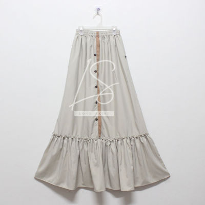 Long Skirt กระโปรงผู้หญิง กระโปรงลำลอง ผ้าไหมอิตาลี ผ้านุ่ม ใส่สบาย รุ่นกระดูมหน้า กระโปรงยาว เอวยางยืด เอว 22-40นิ้ว ความยาว 38นิ้ว SK-A80