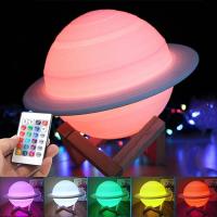 New 3D Printing Saturn Lamp Moon Lamp 16 Colors Change Touch Usb Led Night Light 3 Color Sky Planet Moon Light Home Decor Gift