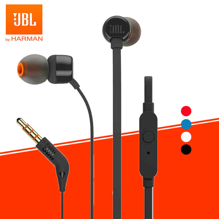JBL T110 3.5mm Wired Earphone TUNE 110 Stereo Music Deep Bass Earbuds  GENUINE