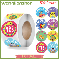 Wanglianzhon ม้วนสติกเกอร์ให้กำลังใจสติ๊กเกอร์รางวัลเด็กจำนวน500ชิ้นสำหรับครูนักเรียน