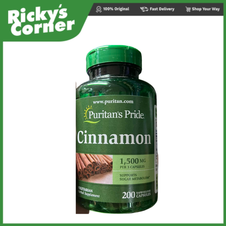 Puritan's Pride Cinnamon 1500 mg 200/400 capsules Lazada PH