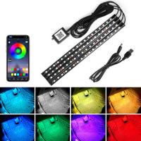 [ANYA Auto Parts] 36/48/72 LED รถ RGB Strip Set Foot Ambient Light Bar Auto ตกแต่งภายในโคมไฟตกแต่งเพลง App รีโมทคอนโทรลบรรยากาศ Light