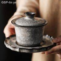 ิงเตอเจินชุดทูรีนเซรามิกส์พิธีจีนถ้วยหลักศิลาดลจาก Longquan Gaiwan ปกคลุมชาม