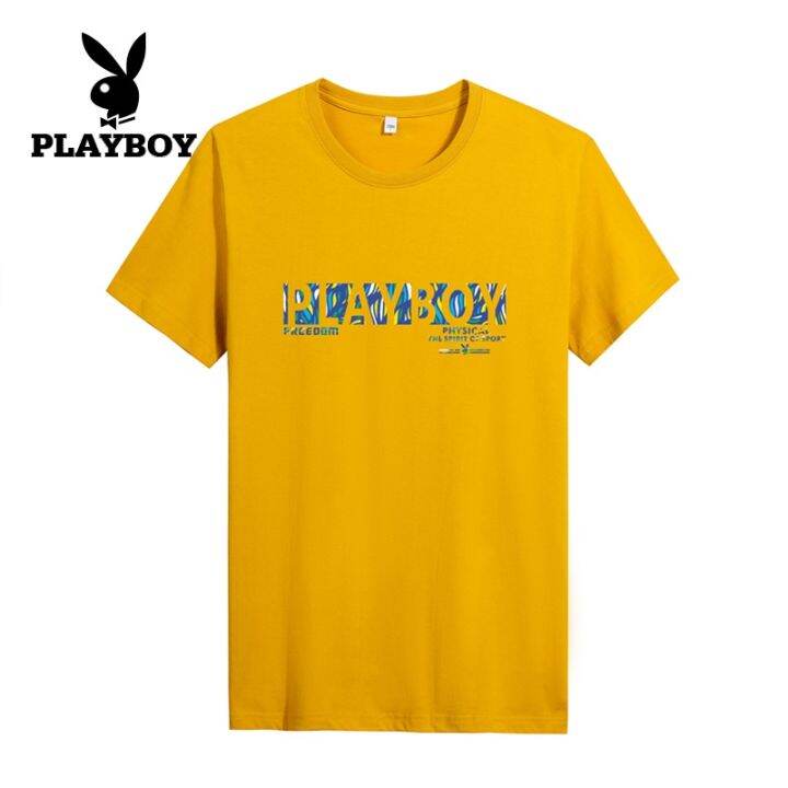 playboy-เสื้อยืดผู้ชาย-2022-ฤดูร้อนใหม่ผู้ชายเสื้อ-bottoming-ชายเสื้อรอบคอครึ่งแขนเสื้อยืด-t6t7