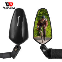 WEST BIKING จักรยาน Handlebar กระจกมองหลังปรับ360 ° หมุน MTB กระจกจักรยาน HD มุมกว้างกระจกมองหลังอุปกรณ์เสริมความปลอดภัย