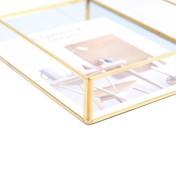 2-pcs-nordic-retro-storage-tray-gold-rectangle-glass-makeup-organizer-tray-dessert-plate-jewelry-display-home-kitchen-decor-s-amp-m