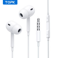 TOPKF05 สำหรับหัวเว่ย 3.5mm หูฟังควบคุมสายศัพท์มือถือเบสหนักหูฟังคอมพิวเตอร์หูฟังแบบมีสายชนิดอินเอียร์