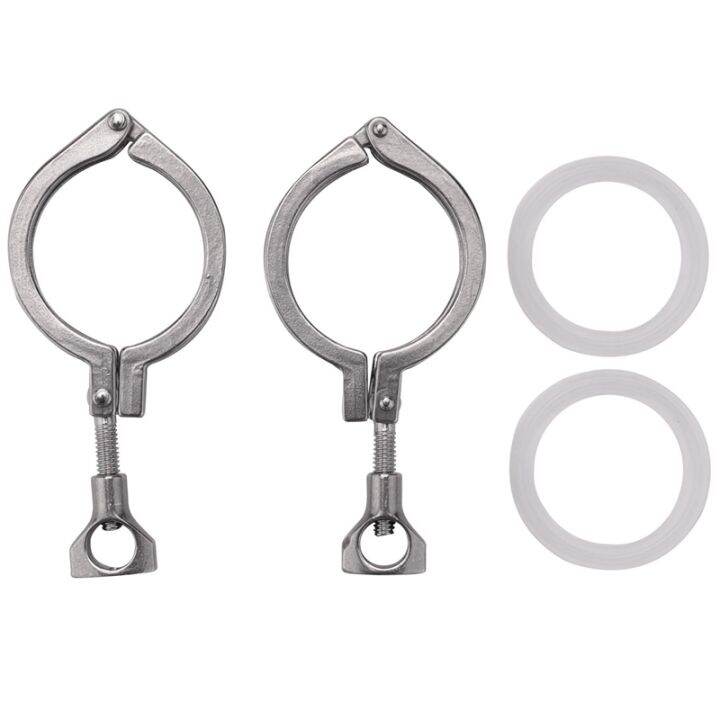 Bride Sanitaire Lourde (Clamp) Tri Clover 2 Pouces à Simple Ergot - Inclut 1 Joint En Silicone