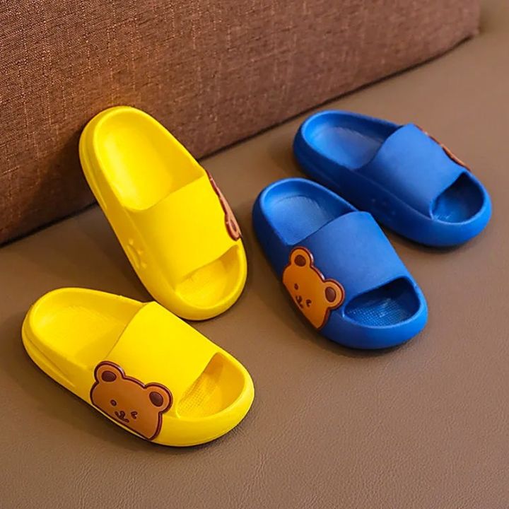 b-05-รองเท้าเด็ก-แฟชั่นลายหมี-รองเท้าแตะพื้นนิ่ม