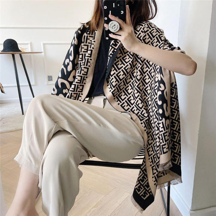 Luxury double-sided letter scarf Fashion Scarf Women Thick