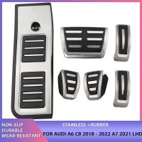 แป้นเหยียบรถยนต์สำหรับ Audi A6 C8 2018 - 2022 A7 2021 LHD เหยียบเบรคแก๊สอุปกรณ์เสริมฝาครอบป้องกันเหยียบพักเท้า