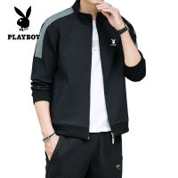 PLAYBOY สไตล์ใหม่ Casual Simple Jacket แขนยาวยืนคอปก Slim Fit Cardigan เสื้อกันหนาว Light Jacket