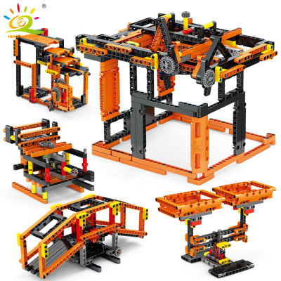 ใหม่ HUIQIBAO Tech Claw Crane Lifts STEM Building Blocks Balance Scale City ก่อสร้าง DIY MOC อิฐของเล่นสำหรับเด็ก