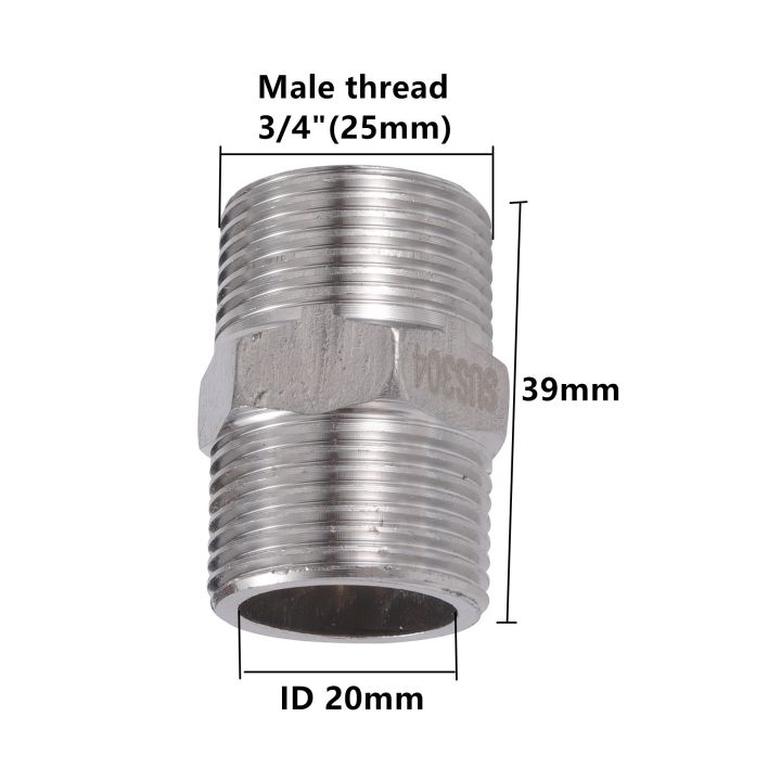 ；【‘； Pipe  Nipple Fitting Quick Coupler Adapter 1/2 Inch 3/4 Inch 1 BSP Male To Male Thread Water Oil Gas Connector