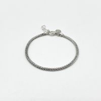 สร้อยข้อมือถักเปีย แบบร้อยชาร์มได้ สร้อยข้อมือร้อยชาร์ม เงินแท้ 925 :925 Sterling Silver Braided Bracelets [CSP0189]