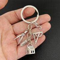 【CW】✒  letter A-Z New key ring Compass Ruler Keychain Real Estate Architect Engineering Student gifts.